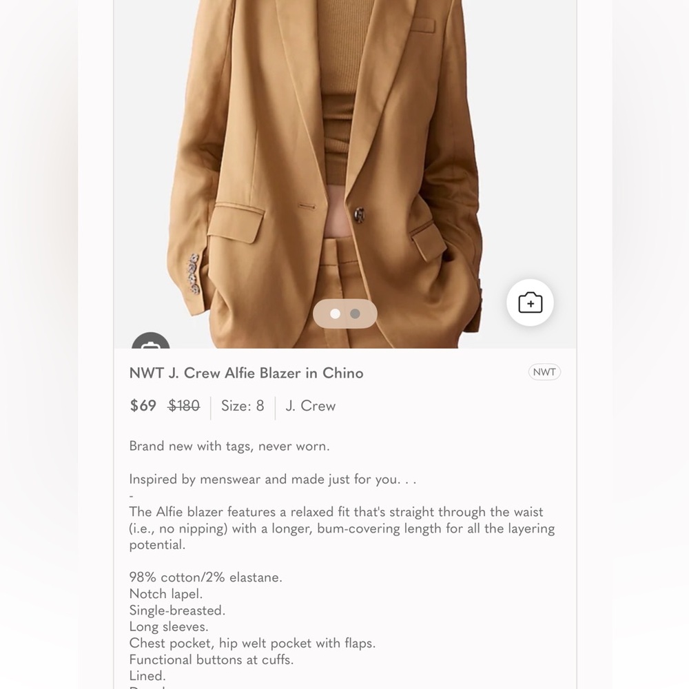 J.Crew Alfie Blazer 8 NWT - Picture 2 of 8